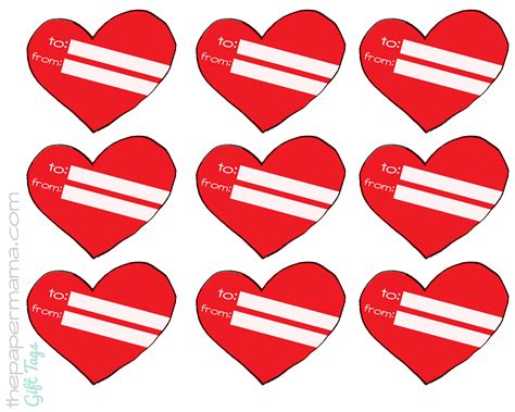 Printable Heart Shaped Gift Tags